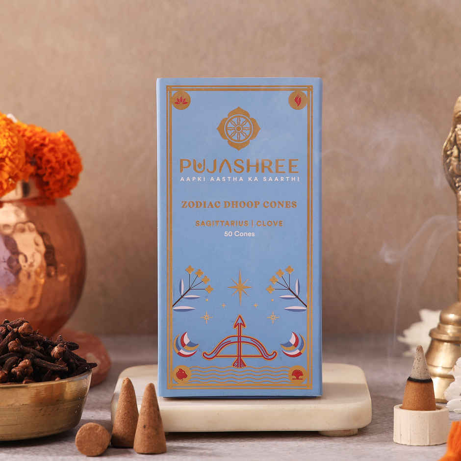 Pujashree Zodiac Dhoop Cones | Sagittarius - Clove