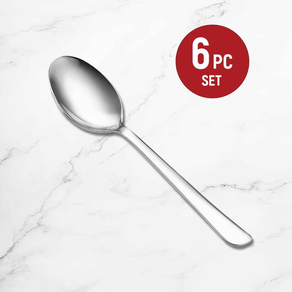 Judge By Prestige Sparkle Stainless Steel Dessert Spoon,Dishwasher Safe,6pc Set,Silver