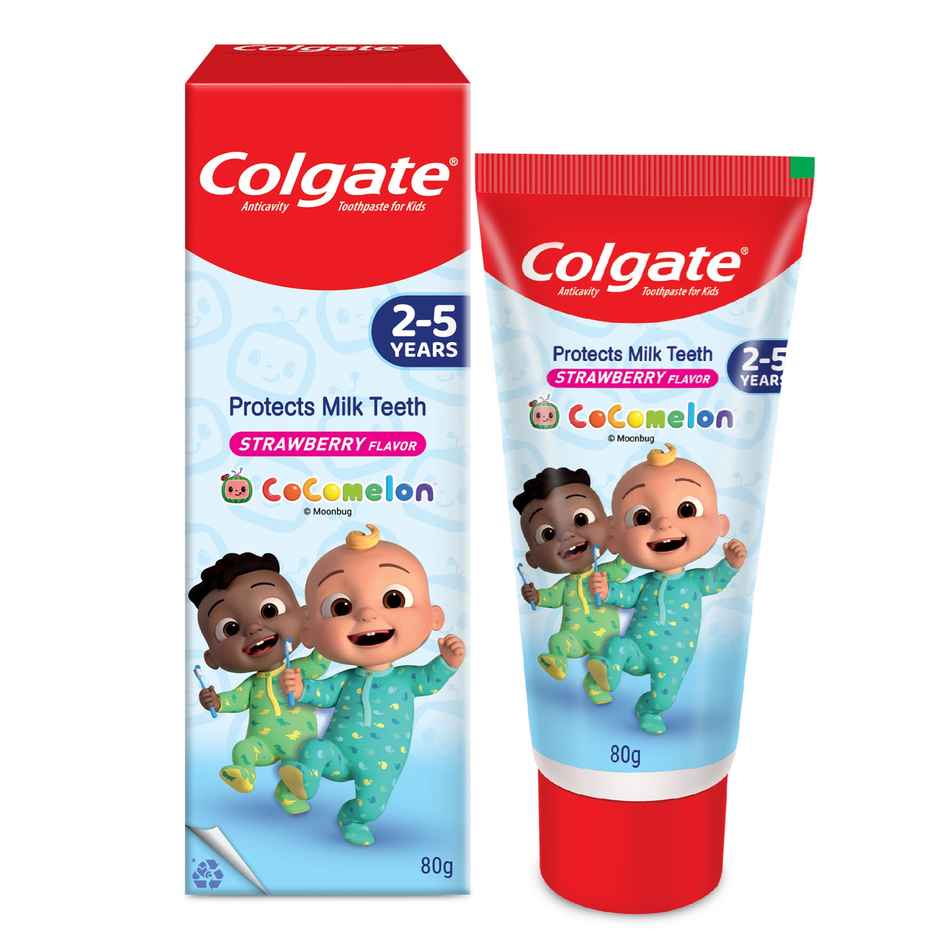 Colgate Kids Cocomelon Toothpaste for 2-5 Years, Cavity Protection of Milk Teeth (Strawberry)