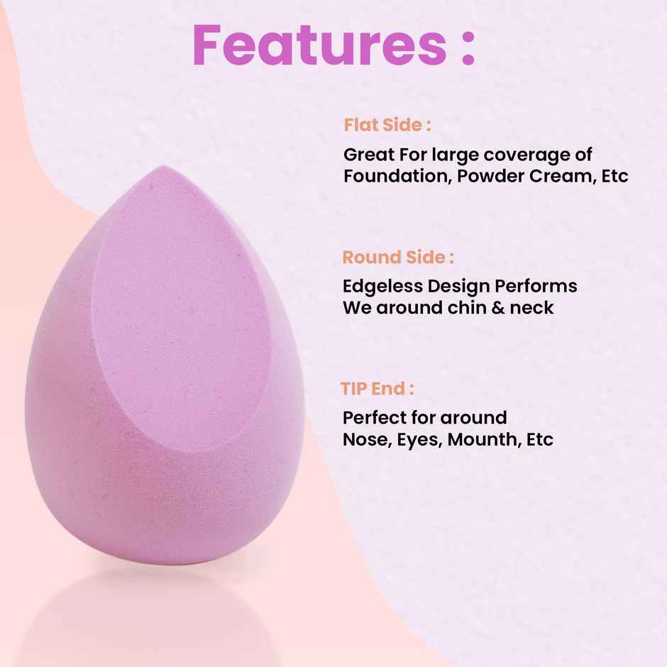 Bronson Professional Beauty Blender Sponge With Holder Case For Liquid, Cream, Powder Mix Color