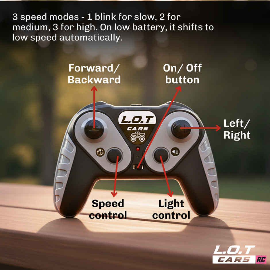 L.O.T Cars Knox All Terrain RC  Car | 20Kmph 2.4 GHz | 3 speed mode | Recharable Battery | Explorer Blue