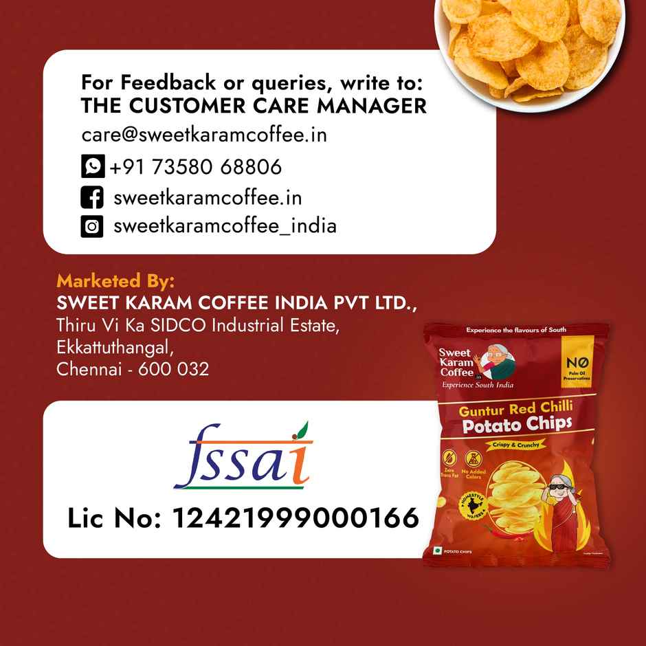 Sweet Karam Coffee | No Palm Oil Potato Chips | Guntur Red Chilli