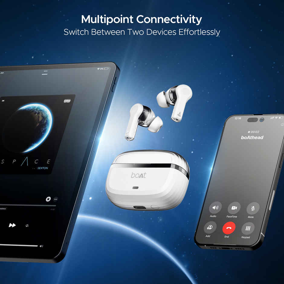 boAt Nirvana Space With 360 Spatial Audio, Anc(~32Db), 100Hrs Playback, Asap Charge