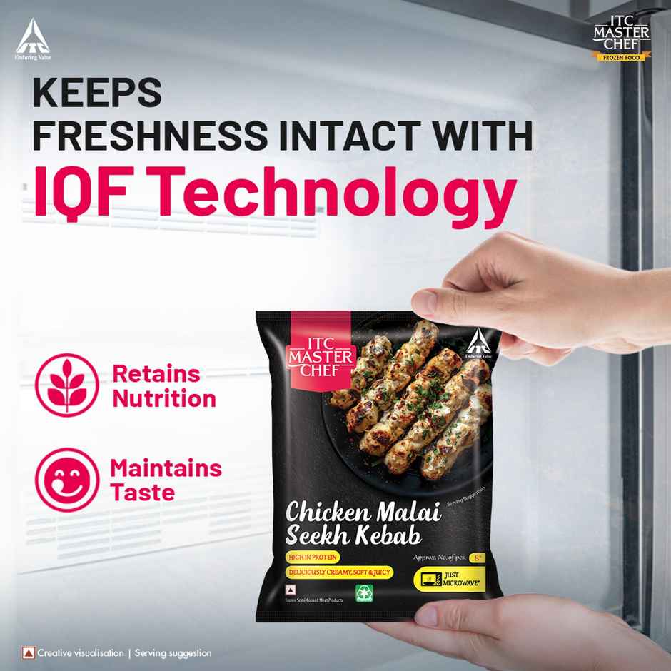 ITC Master Chef Chicken Malai Seekh Kebab | High in Protein | No Added preservatives