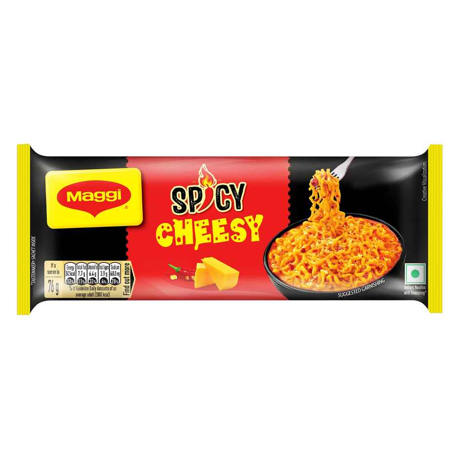 Sprite Zero Lemon Diet Soft Drink Can (300ml) & Maggi Spicy Cheesy Instant Noodles (304g) Combo