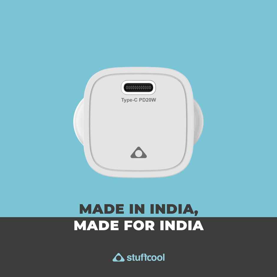 Stuffcool Nuevo 20W Smallest Wall Charger for iPhone (White)