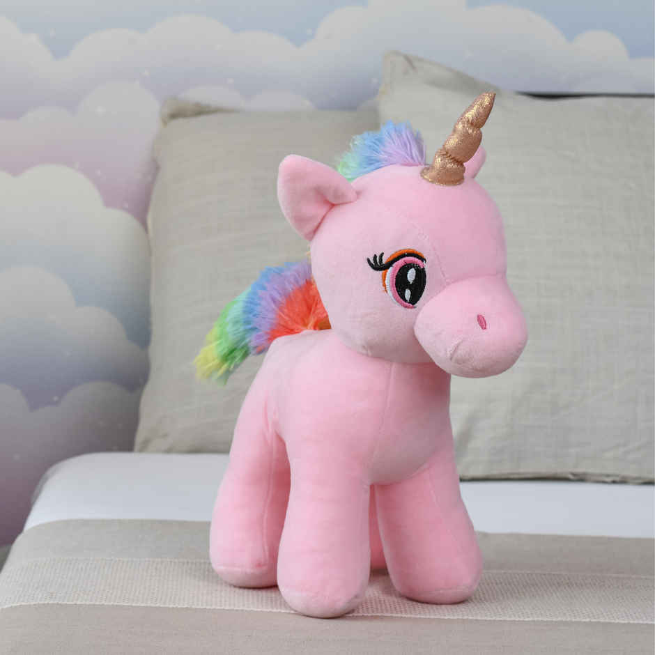 Mirada 29Cm Standing Unicorn With Glitter Horn - Pink
