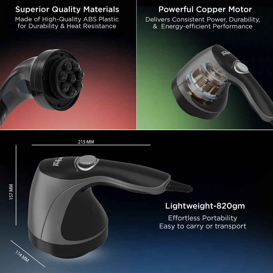 Dr Physio 1021 Full Body Pain Relief Electric Massager Machine for Back Foot Neck & Shoulder