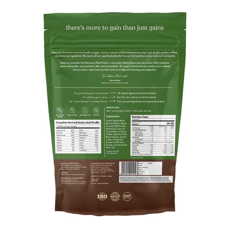 Cosmix No Nonsense Plant Protein Chikmagalur Mocha