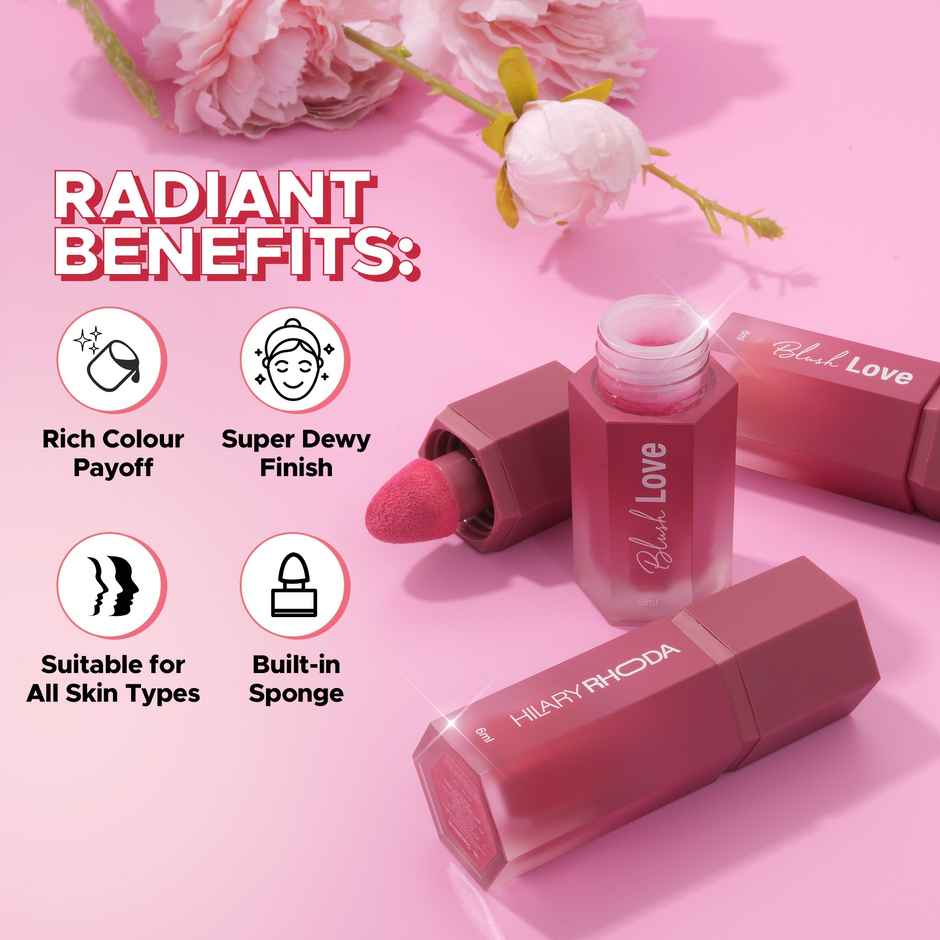 Hilary Rhoda Blush Love | Highly Pigmented Liquid Blush & Super Finish | Scandalous - Shade 06