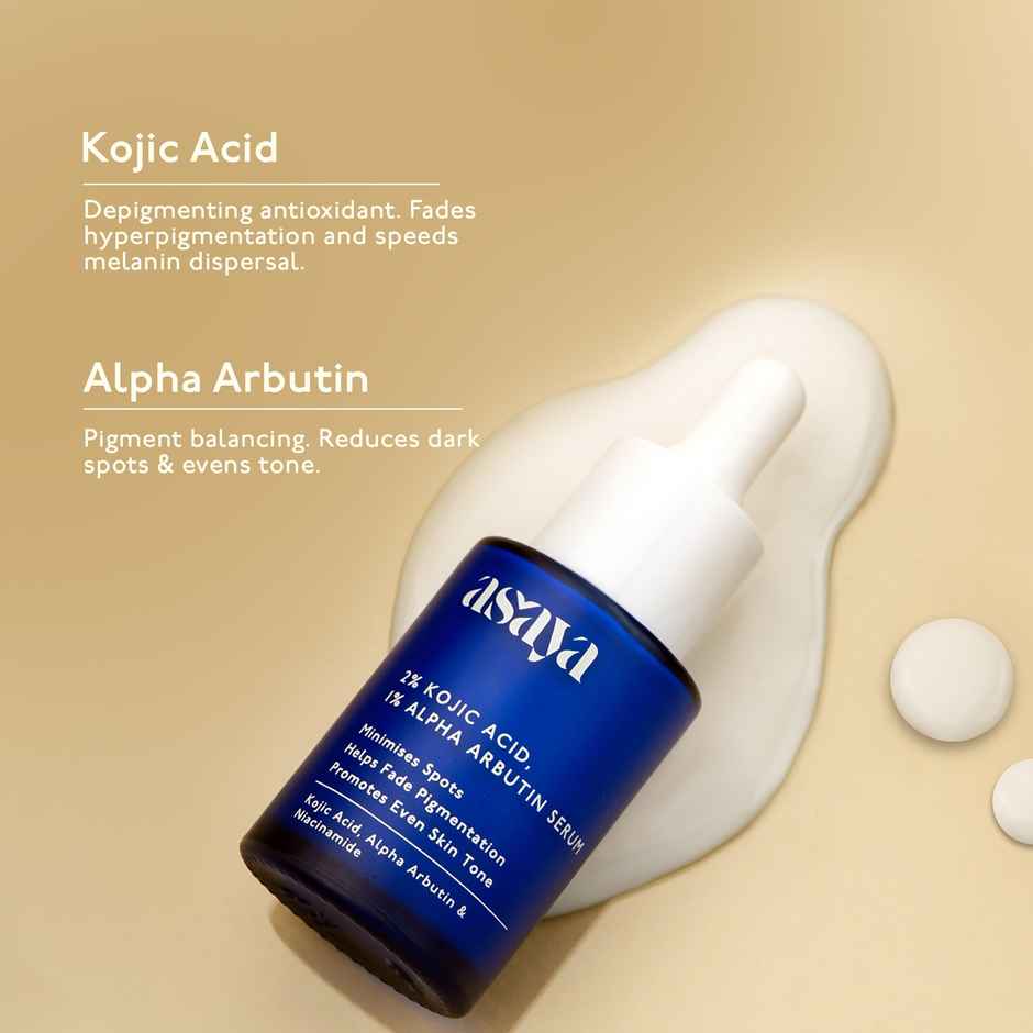 Asaya 2% Kojic Acid Face Serum With 1% Alpha Arbutin Anti Pigmentation Serum for Blemishes and Scar