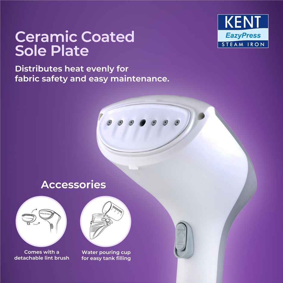 Kent Swift Handheld Garment Steamer 1300 Watts | 260 ml Detachable Tank
