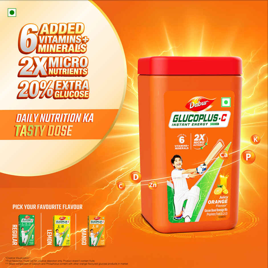 Dabur Glucoplus-C Orange Instant Energy Glucose Powder