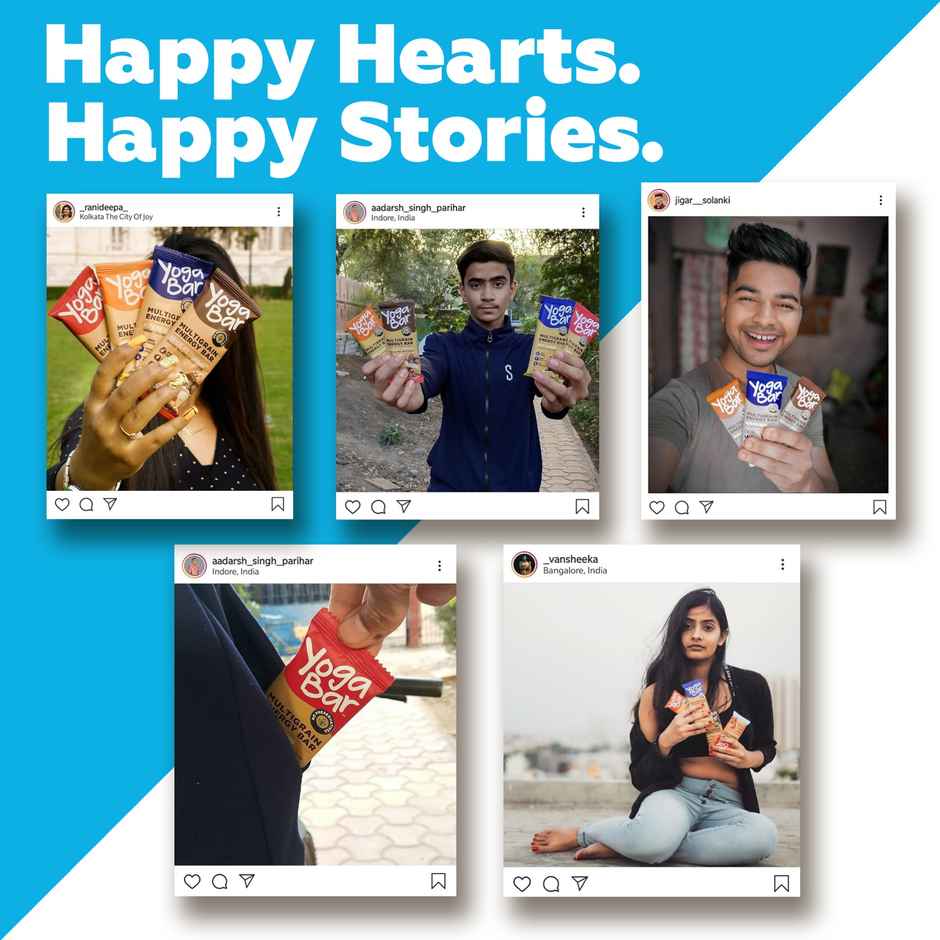 Yogabar Multigrain Energy Bar (Pack of 6) with Fruits, Nuts, Oats and Millets