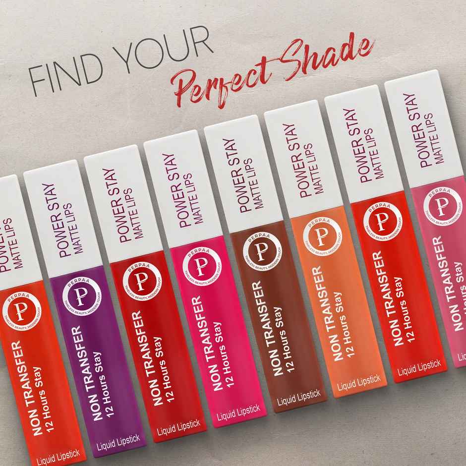 PERPAA Beauty Powerstay Liquid Matte Lipstick, Vitamin E | Wine Matte