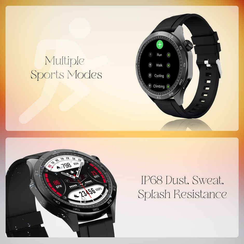 boAt Enigma Radiant Smartwatch | 1.43" AMOLED Display | Functional Crown - Active Black