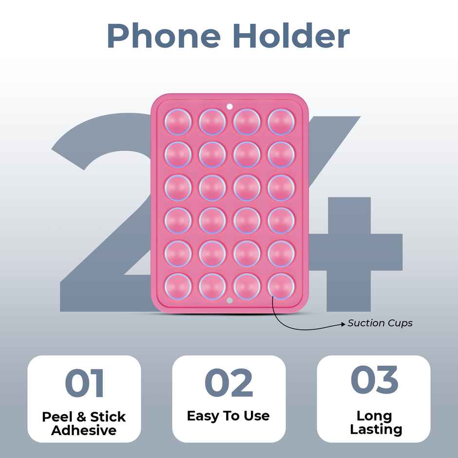 Artistque Silicone Suction Phone Case | Hands-Free Holder | Mirror & Shower | Light Pink