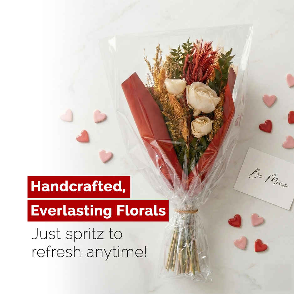 Red Velvet Rose Love Bouquet with Fragrance Spray | Ideal for Gifting | IRIS