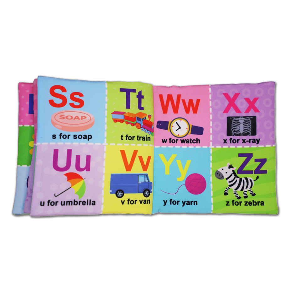Baby My First Cloth Book ABC with Squeaker and Crinkle Paper, Non-Toxic Early Educational Toy
