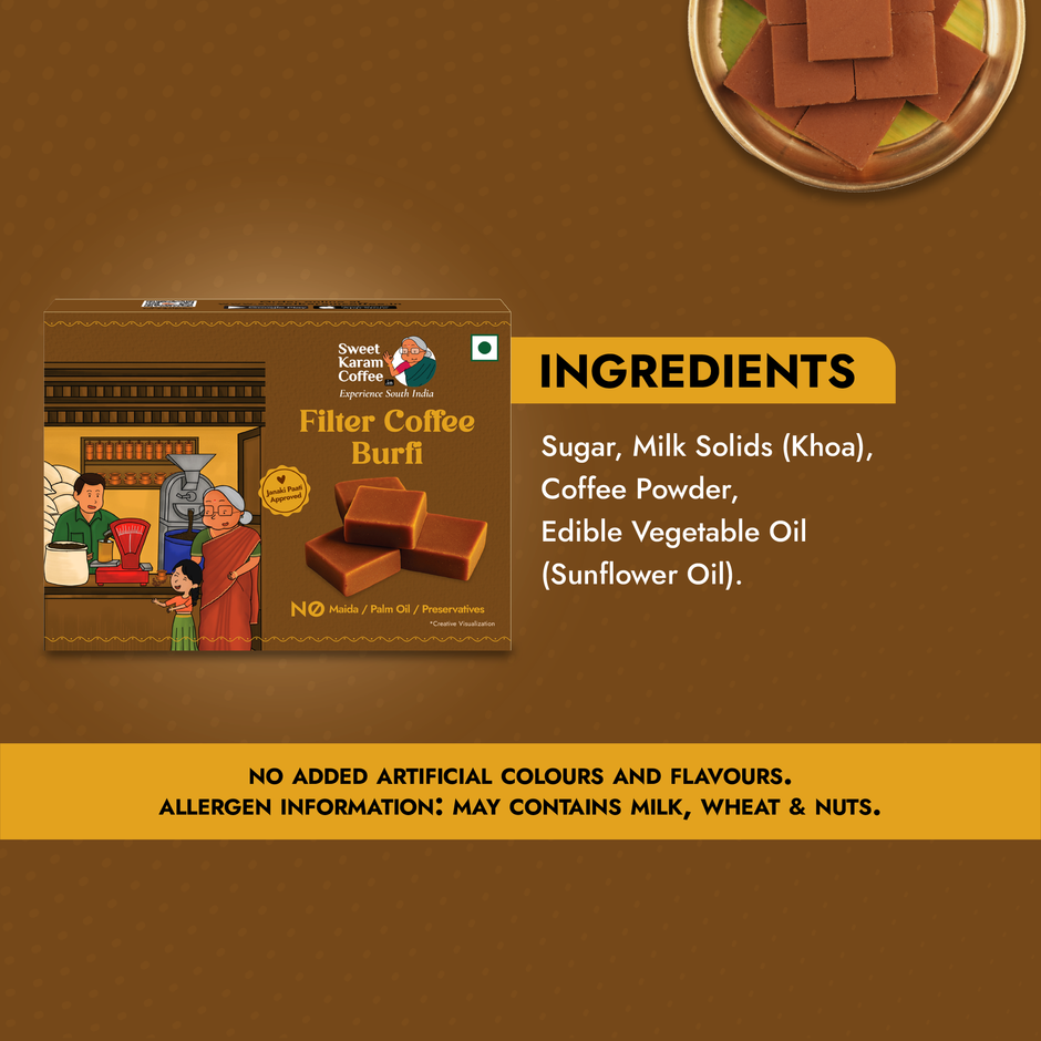 Sweet Karam Coffee Signature Filter Coffee Burfi - No Preservatives