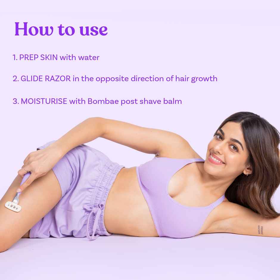 Bombae Rollplay Pro Body Hair Removal Razor For Women With Aloe Vera,Vit E. 1 Razor + 1 Magic Holder
