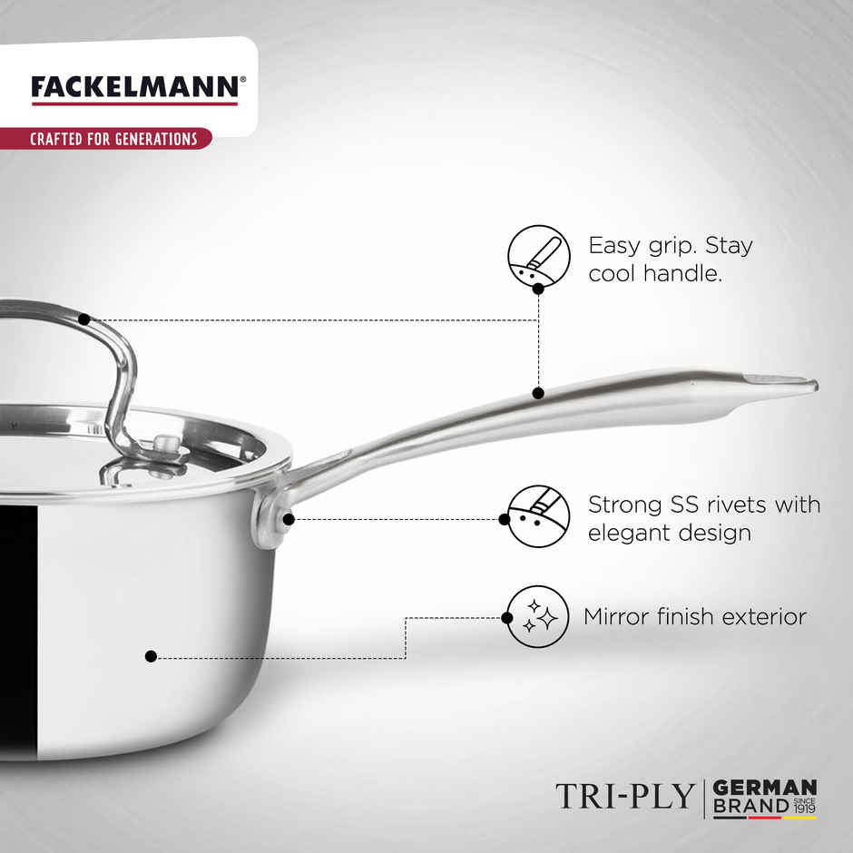 Fackelmann Stainless Steel Triply Sauce Pan 16 CM