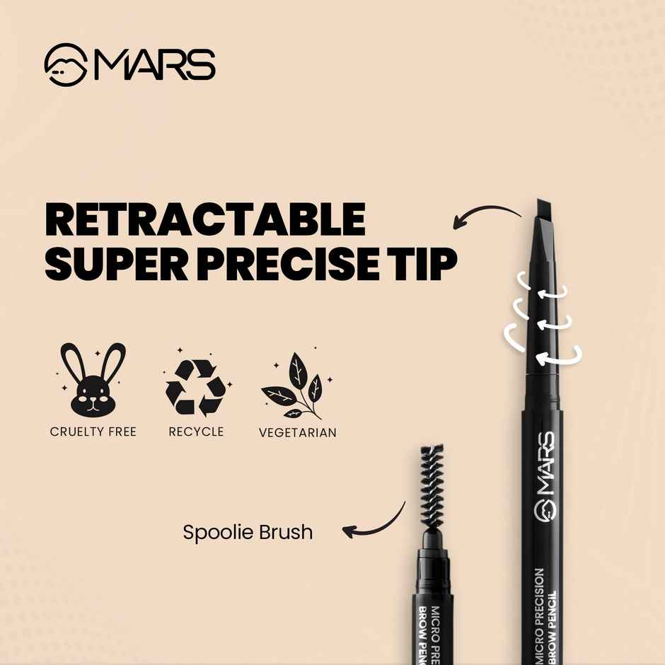 MARS Cosmetics Micro Precision Brow Pencil With Spoolie (Brown)