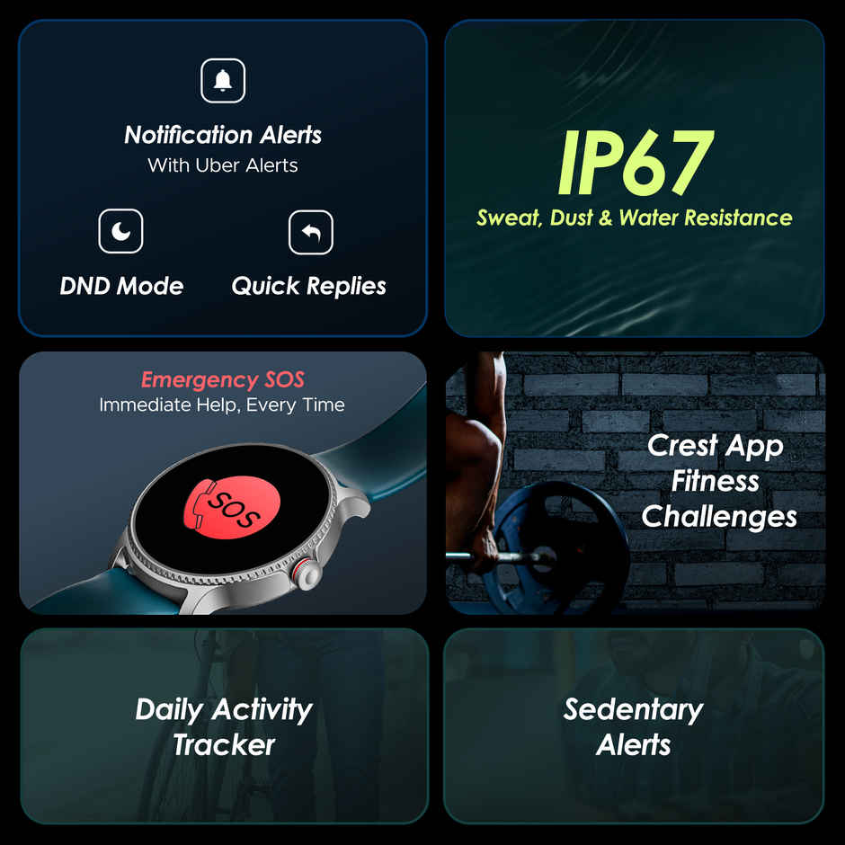 boAt Lunar Discovery w/ 1.39" (3.5 cm) HD Display, Turn-by-Turn Navigation, DIY Watch Face Studio, BT Calling - Active Blue