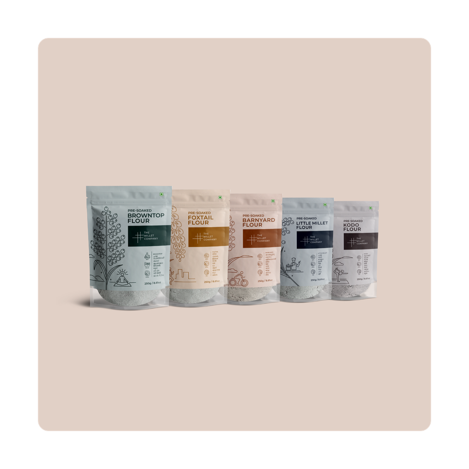The Millet Company Pre-Soaked Millet Flour Combo Pack Of 5