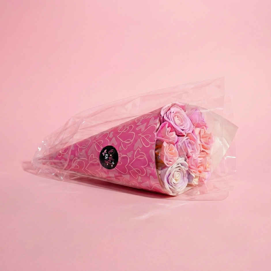 Rose and Lilac Love Flower Bouquet with Fragrance Spray | Ideal for Gifting | IRIS