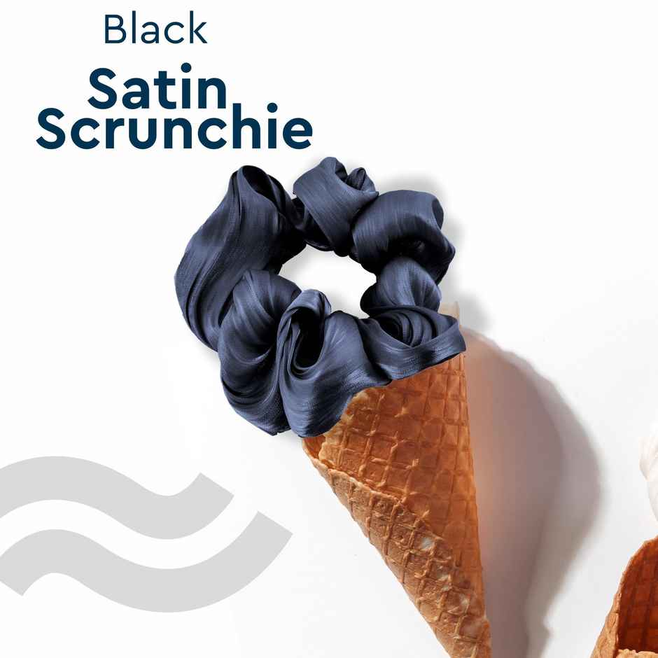 GUBB Satin Scrunchie | Black | Hair Accessory