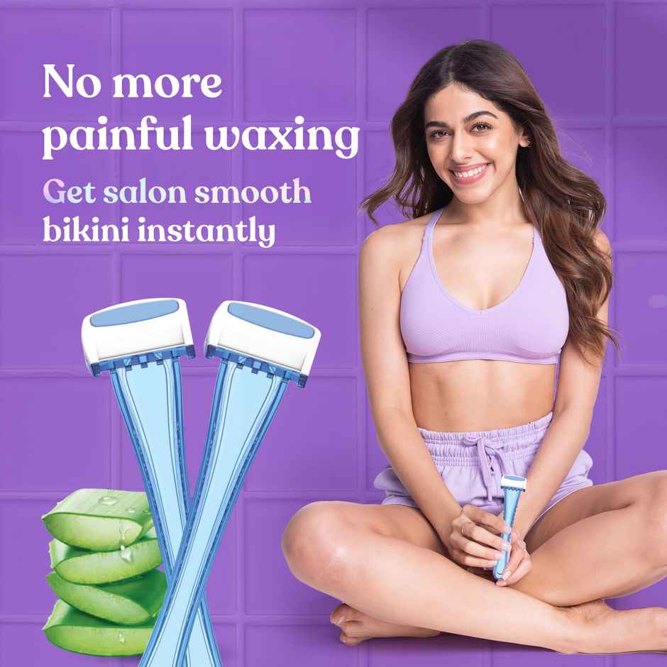 Bombae Bikini Line Hair Removal Razor For Women Safe And Clean (Pack Of 2) Combo