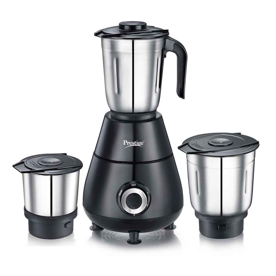 Prestige Apex Mixer Grinder | 500 W | 3 Jar | Super Efficient Stainless Steel Blades - Black