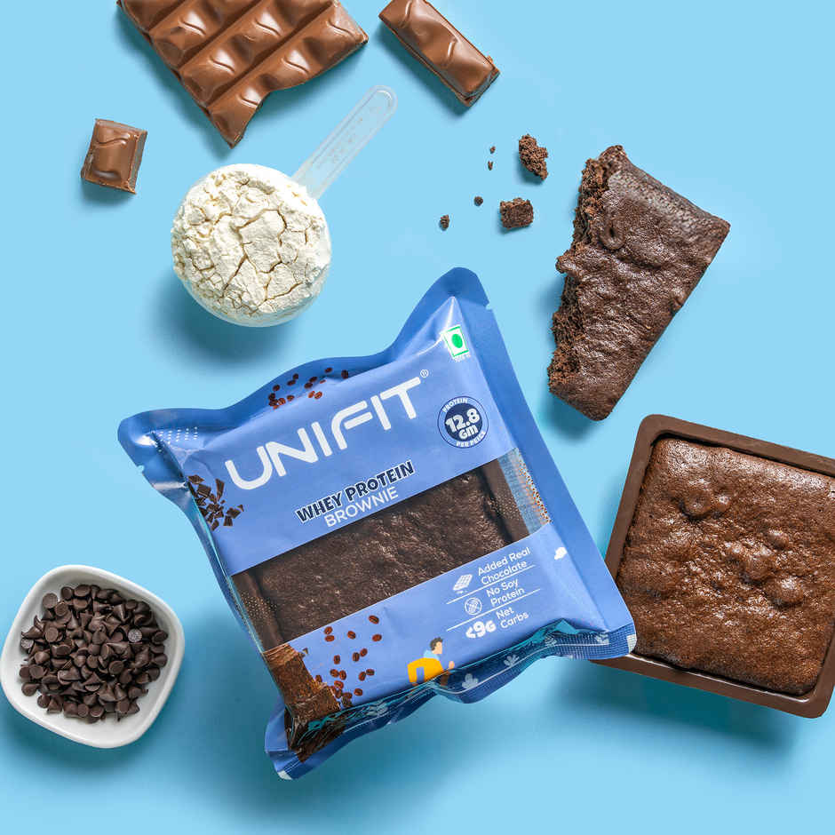 Unifit Chocolate Brownie | Rich and Fudgy | High Protein and Fiber | Guilt-Free Indulgence
