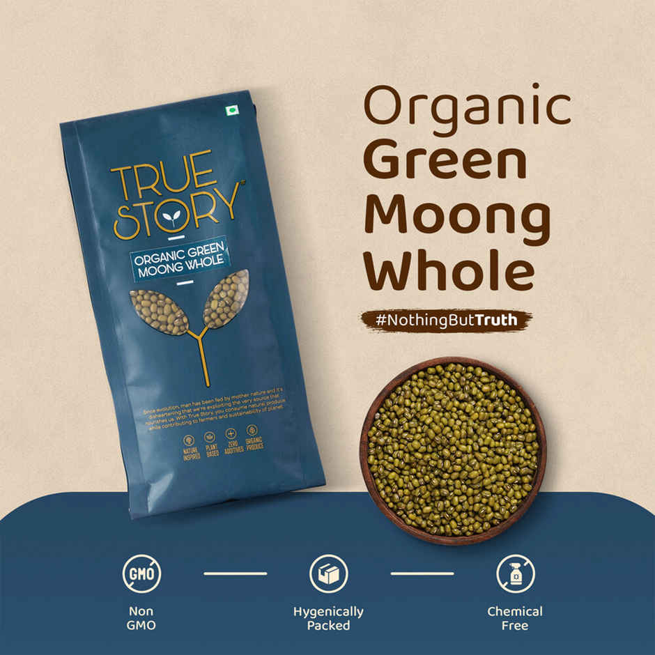 True Story Organic Green Moong Dal Whole