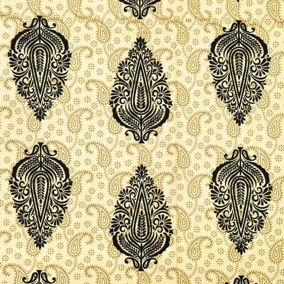 Furnofy 100% Cotton Jaipuri Print King Size Bedsheet | With 2 Pillow Covers | W&B | 90 x 108 in