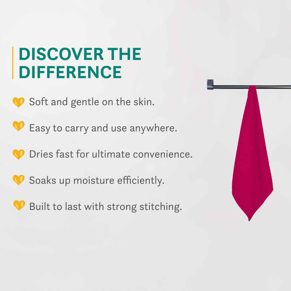 Home elegance by myTrident Comfort Living 100% Cotton Hand Towel Set | 40cm x 60cm | 400 GSM | Candy Glow