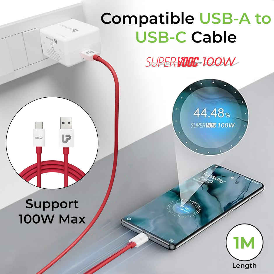 UltraProlink UM1201C Boost 100W Supervooc Multi Protocol Fast Travel Charger with Type-C Cable