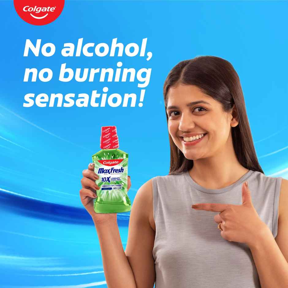 Colgate Zigzag Medium Bristle Toothbrush (1pc) & Colgate Mouthwash - Maxfresh Plax Fresh Tea Alcohol Free Imported (250ml) & Colgate Maxfresh Toothpaste, Red Gel Paste With Menthol For Super Fresh Breath (Spicy Fresh) (150g) Combo