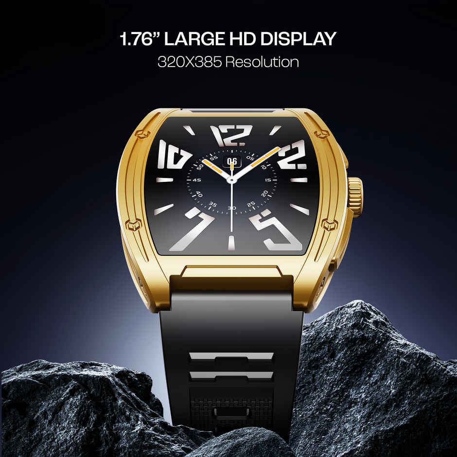 boAt Enigma Ascend Smartwatch | 1.76" Display | Functional Crown - Midnight Gold