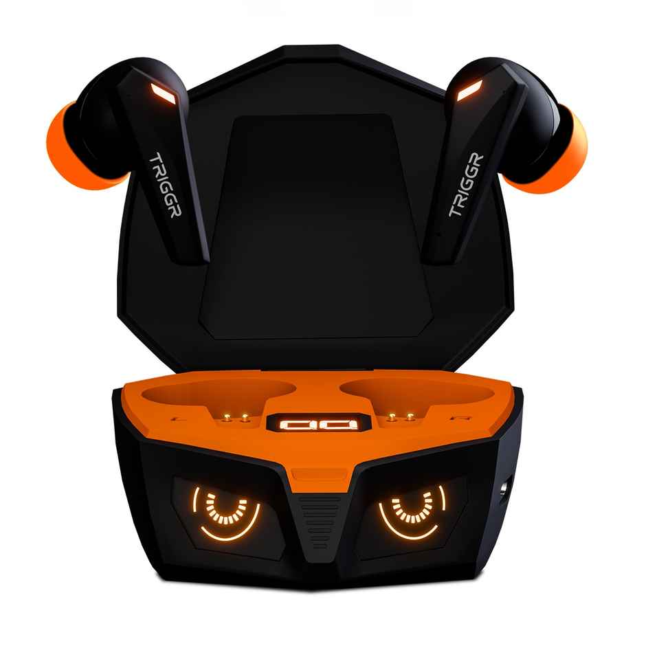 Triggr Earbuds Kraken X1 Plus | Dual Pairing | Battery Display | Quad ENC | 70Hr | Black Inferno