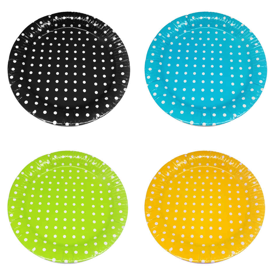 Polka Dot Paper Plates for Party - Assorted Color
