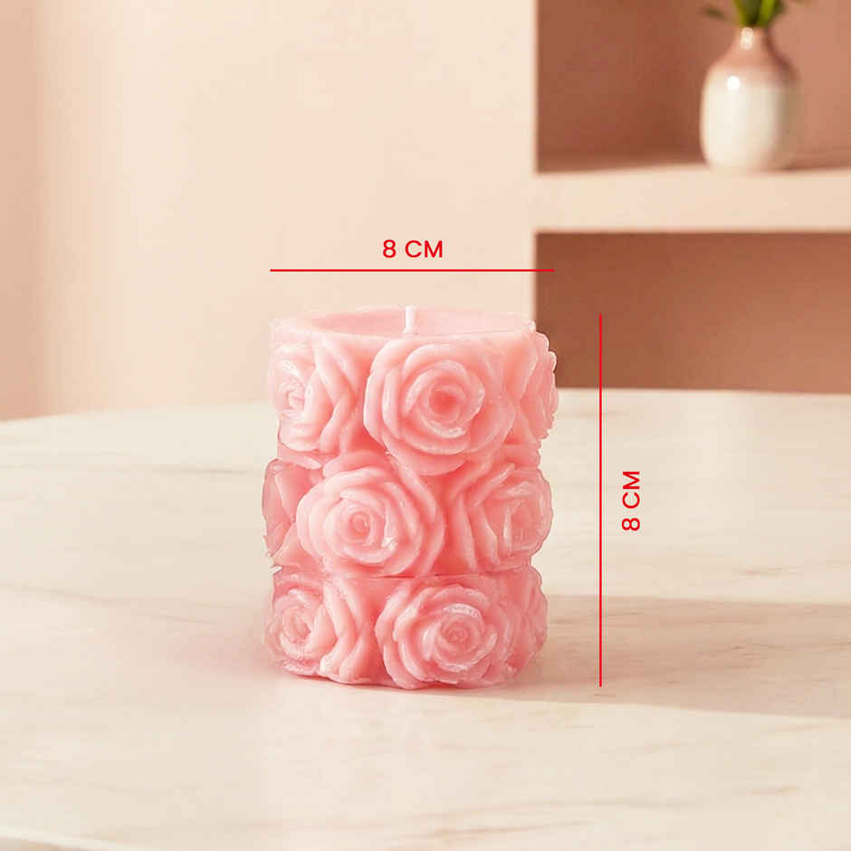 Whispering Rose Pillar Candle | Romance Fragrance | Burns up to 20 Hours | IRIS