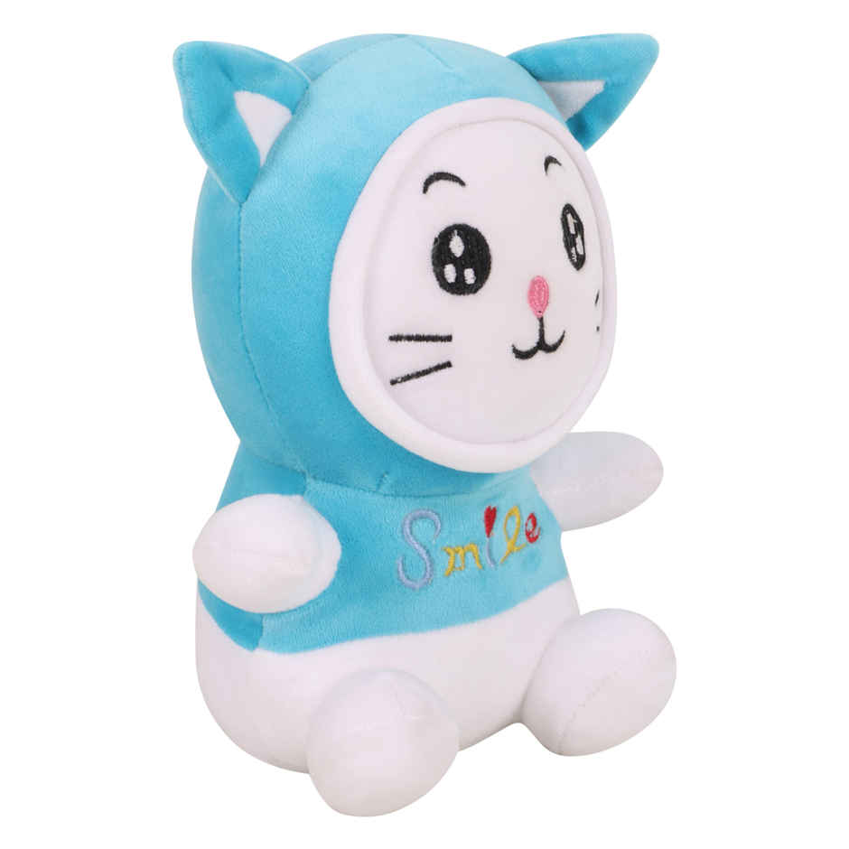 DearJoy Small Cat with a Hoodie | Blue - 22 cm