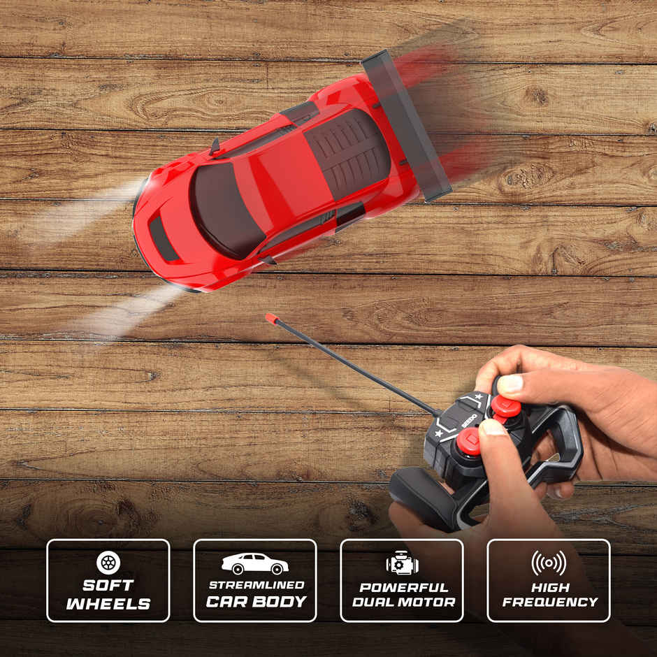 SEEDO Remote Control Car 1:24, 27 MHz, Type-C Rechargeable, Fast Speed Road Sniper 01 Car | Red