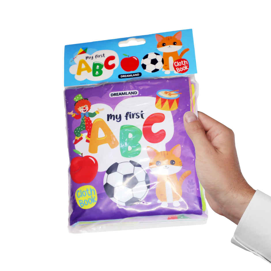 Baby My First Cloth Book ABC with Squeaker and Crinkle Paper, Non-Toxic Early Educational Toy