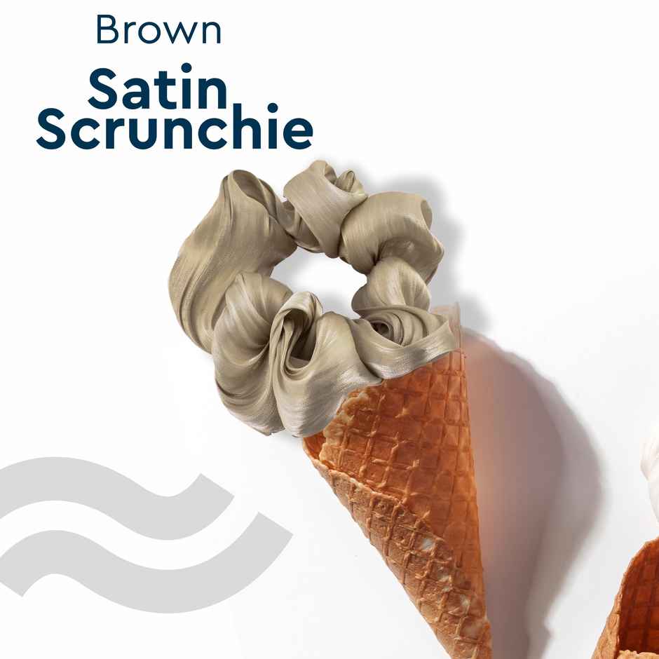 GUBB Satin Scrunchies | Brown | Soft & Durable