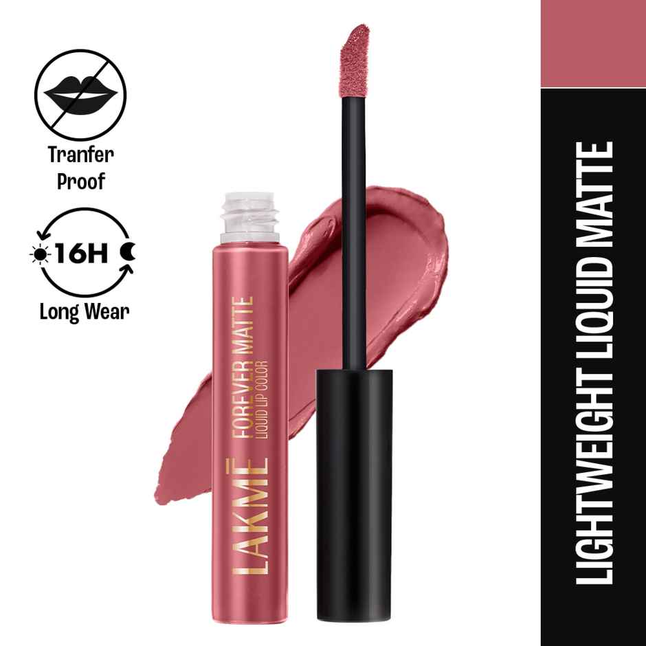 Lakme Forever Matte Liquid Lip, 16hr Lipstick, Lightweight & transferproof | Pink Ballet