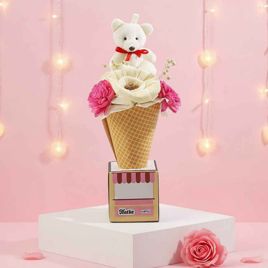 Love Scoop Teddy Bouquet Arrangement | Ideal for Gifting | FNP