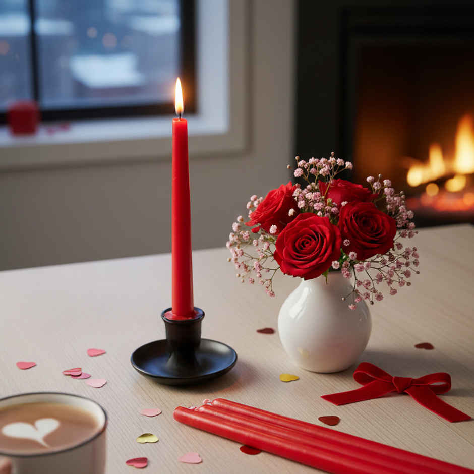 IRIS Berry Fragranced Taper Candles | 8 Hours Burning Time | 10 in | Home Decor